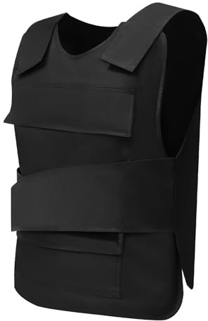 Stichschutzweste, Polizei Stichschutzweste Verdeckte mit Manganstahl-Scheibe, Schutzweste Türsteher Stichfeste Unterziehwest Selbstverteidigende Kleidung Sicherheitsstoßfeste Weste 50 * 58 cm