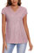 MINTLIMIT Shirt Damen Kurzarm Pailletten Glitzer Tops V-Ausschnitt Bluse Locker Tunika Lose (Pink M)