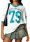 Navneet Women Jersey Top Y2K Oversized T Shirts Short Sleeve Graphic T Shirt Blokecore Going Out Tops Loose Fit White L