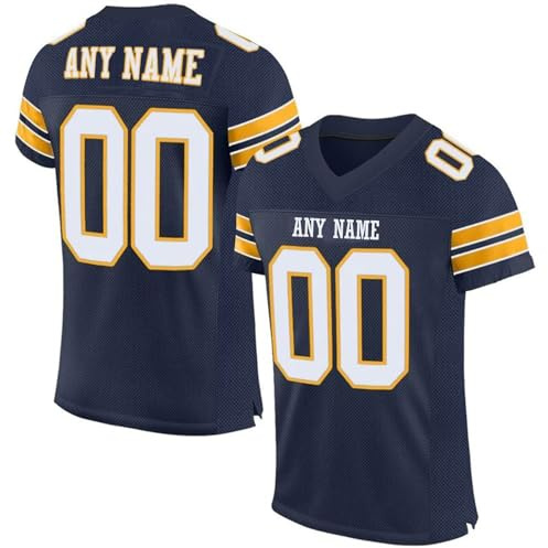 Personalisiertes American FootballTrikot Custom Football Jersey Personalized Bedruckt Team Name & Number Baseball Shirt für Herren Damen Jugend Unisex Schnelltrocknend Atmungsaktiv T Shirts(#A 16)