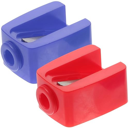 Homoyoyo 2 Stück Kosmetikstift Anspitzer und Blau Präziser Augenbrauen Lipliner Anspitzer Rostfrei Kompakt und Tragbar Passend für Make-up Stifte mit Auffangbehälter