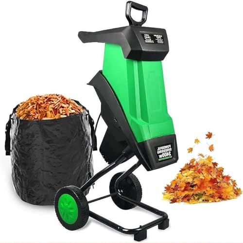 Tritatutto Da Giardino Elettrico 2400W, Trituratore Di Legno Potente Con Sacco Raccolta 50L, Capacità Di Taglio 40mm Per Rami E Foglie, Con Ruote Portatili, Silenzioso Per Giardino
