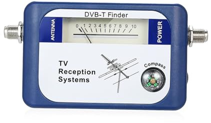 Satellite Finder, DVB-T Digital Satellite Signal Finder Meter Aerial Terrestrial TV Antenna with Compass TV Reception Systems