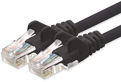 1aTTack.de Netzwerkkabel CAT 5e UTP Netzwerk Patch-Kabel mit 2x RJ45 Stecker 20m schwarz