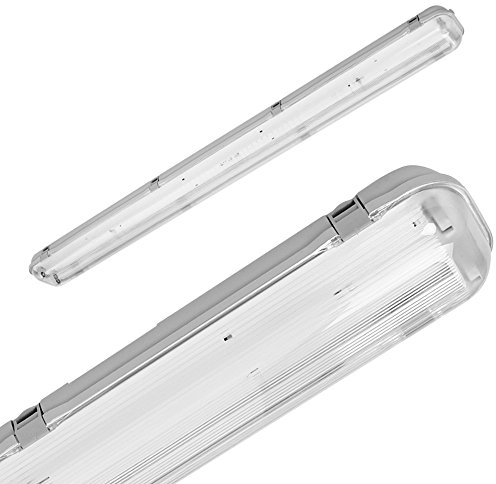 PureLed SET LED Feuchtraumleuchte Wannenleuchte IP65 mit 2X T8 LED 18W neutralweiß 4500K G13 Bürolampe