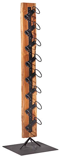 invicta INTERIOR Massives Weinregal Barracuda antik Teak Holz 140cm Wein Flaschenhalter Natur Regal Standregal