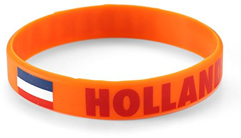Komonee 10 x Netherlands Orange World Cup Sports Event Football Country National Flag Silicone Wristbands