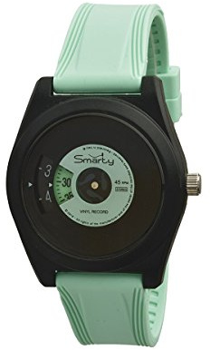 Unisex-Armbanduhr SMARTY VINYL aus Silikon Grün und Schwarz SW045D09