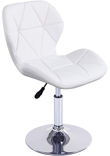 Charles Jacobs Static Swivel Geometric Design Chair with Adjustable Height - White PU