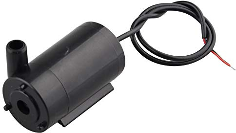 HALJIA Bomba de agua CC con motor horizontal, mini micro ultra silenciosa, sumergible, sin escobillas, DC3-5V 1.2-1.6L/Min de bajo ruido para pecera acuario, color negro