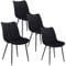 WOLTU Esszimmerstühle 4er Set Küchenstuhl Polsterstuhl Wohnzimmerstuhl Sessel mit Rückenlehne, Sitzfläche aus Samt, Metallbeine, Schwarz BH142sz-4