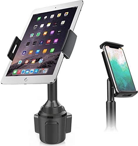 APPS2Car Soporte Tablet Coche Portavasos, Soporte de Taza para Teléfono Compatible con Tabletas de 4.3-11 Pulgadas, iPad Mini/Air/Pro, iPhone, Todos los Smartphones