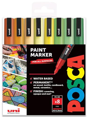 POSCA – PC-3M – Farbmarker-Kunststifte – 0,9–1,3 mm – 8er-Set in Geschenkbox (Citrus Tones)