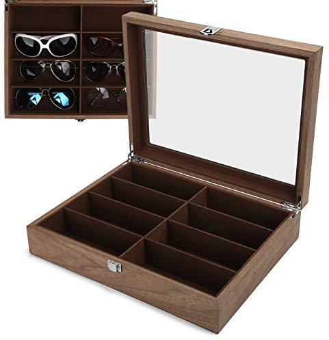 Brillenbox zur Aufbewahrung von 8 Brillen Brillendisplay für Sonnenbrillen Präsentationskoffer Sicherer Transport Optikerqualität