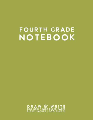 Fourth Grade Notebook: Light Green Softcover Wide Ruled Composition Journal