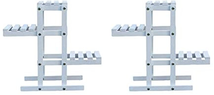 SUFUBAI Lot de 2 supports verticaux en bois pour plantes, pots de fleurs, étagères pour balcon, jardin, terrasse