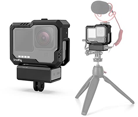 SMALLRIG Full Gabbia per GoPro Hero13 / 12/11 / 10/9 Cage Black, con Supporto Adattatore Audio - 3083C