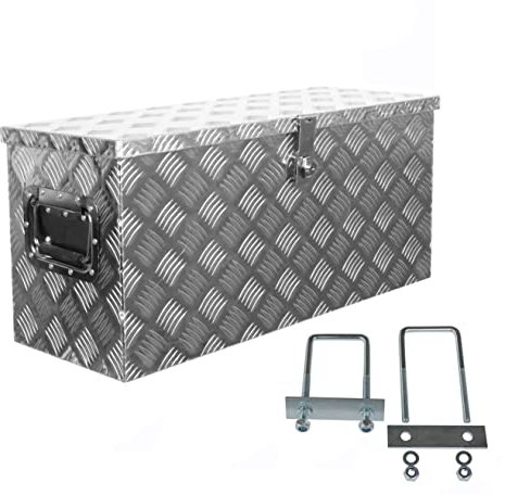 Truckbox D075 + inkl. Montagesatz MON4002 Deichselbox, Werkzeugbox, Alu Riffelblech, Transportbox, Alu Transportkiste, Anhängerkiste - ca. 71 Liter