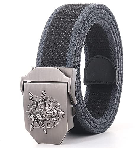 HUYUEXIN Herren Military Tactical Canvas Gürtel - Schlange Totenkopf Schnellverschluss Gurtband, Plus Größe 1,5 Extra Lange Strapazierfähige Nylon Outdoor Gürtel, Trainingssport Jeans 200Cm,Schwarz