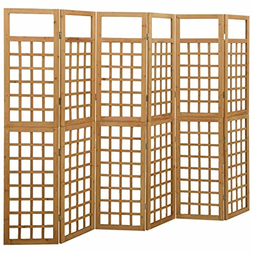 Tidyard 6-TLG. Paravent Spalier Rankgitter Rankhilfe Holzgitter Zusammenklappbar Raumteiler Trennwand Spanische Wand Massivholz Tanne 242,5x180 cm