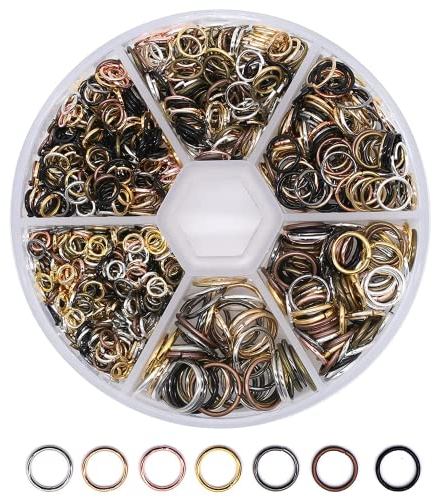 970Pcs Jump Rings Jewellery Making Antique Gold Open Jump Rings,Metal O-Ring Connectors for Jewelry Necklaces Bracelet and Crafts Ornament (4mm 5mm 6mm 7mm 8mm 10mm)