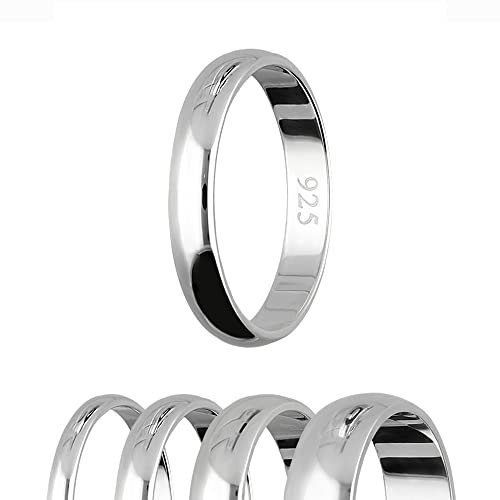 Treuheld® Silberner Ring aus 925 Sterling Silber - Breite: 2mm - Ringgröße: 62