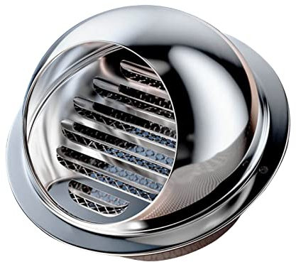 whalebee Circolare Griglia di Ventilazione con Griglia in Acciaio Inox, Griglia di Ventilazione A Sfera, Protezione dalle Intemperie, Presa di Ventilazione A Parete per Ufficio, Bagno, Ventilazione