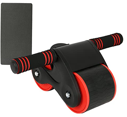 AB Roller, Automatisches Rebound Aabdominal Wheel, Bauchroller Bauchmuskeltrainer Für Bauchmuskeltraining Mit Doppelrädern Und Automatischem Rückprall, Bauchrad Wheels für Bauchmuskeln (Rot)