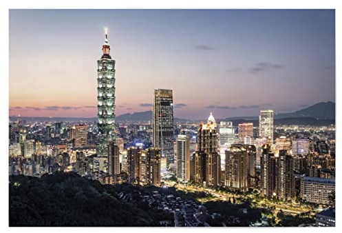 artboxONE Poster 120x80 cm Städte Taipeh in der Abenddämmerung - Bild taipeh asiatisch Asien