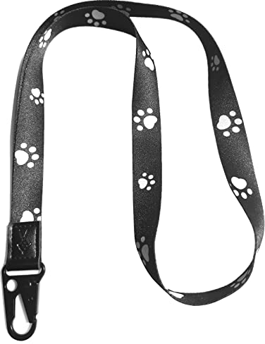 TOOLIN Halsriemen Schlüsselbund für Frauen und Männer,Lanyard für Schlüssel,ID Card Holde,Brieftaschen und Ausweishalter (Schwarz-paw)