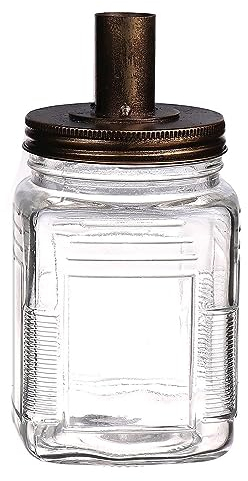 INNA-Glas Kerzenständer NENEKONI auf Glasflasche, klar-Bronze, 18,5 cm, Ø 9,5 cm - Kerzenhalter
