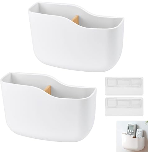 LANSKYLAN 2 PCS Soporte de Pared de Control Remoto Organizador de Pared para Mando a Distancia Caja de Remoto Soporte de Pared Caja de Almacenamiento de Control Remoto para Oficina Dormitorio