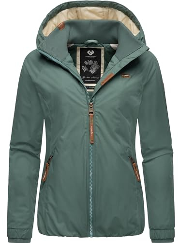 Ragwear Damen Winterjacke warmer Kurzmantel mit Kapuze Dizzie Winter Intl Pine Green23 Gr. XL