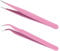 Ainiv 2PCS Pinzas Depilar, Recta+Curva Pinzas Depilar Profesionales, Pinzas Cejas Acero Inoxidable, Portátil Pinza Depilar Antideslizante, Pinzas para Extensiones de Pestañas Arte de Uñas (Rosa)