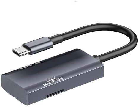 WEELIAO UHS-II SD 4.0 Kartenleser, 2-in-1 Typ-C SD 4.0 Speicherkartenleser für SD Micro SD SDXC SDHC MMC RS-MMC Micro SDXC UHS-II und UHS-I Karten für Mini-PC, Laptops, Tablets, Smartphones