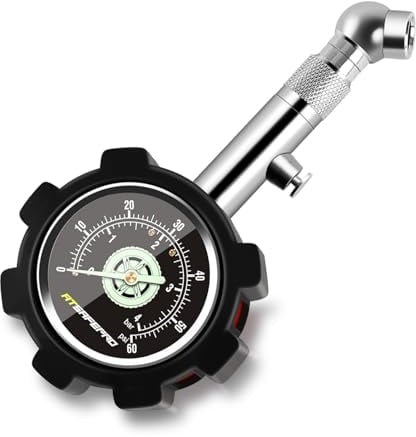 ATsafepro Tyre Pressure Gauge UK 4 bar 60 psi,Car Tyre Pressure Checker Certified ANSI B40.1 Accurate with Large 1.5 Glow Dial, Professional Mechanical Tire Gauge Meter for Motorcycles,Cars,Trucks
