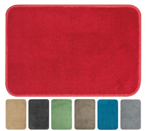 OLIVO.shop TEKNOS Tappeto magico assorbi acqua, Zerbino asciugapassi per interno, Tappeto ingresso casa, varie misure e colori (50x90 cm, ROSSO)