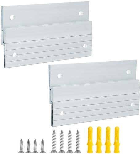 Ayiciel Gancio per foto a forma di tacchetto francese da 10,2 cm, barra a Z in alluminio ad incastro, resistente, con clip a Z, staffa di montaggio a parete (10,2 cm - 2 paia)