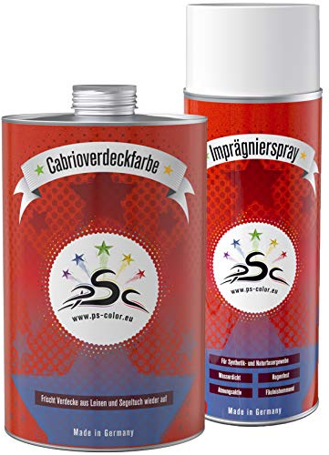 Penta Star Color Set-2 PSC-Cabrio-verdeck-farbe 1000ml Magenta mit 400ml Imprägnierung Nach-färben Versieglung Auffrischung waterproof wasserdicht-fest Pflege