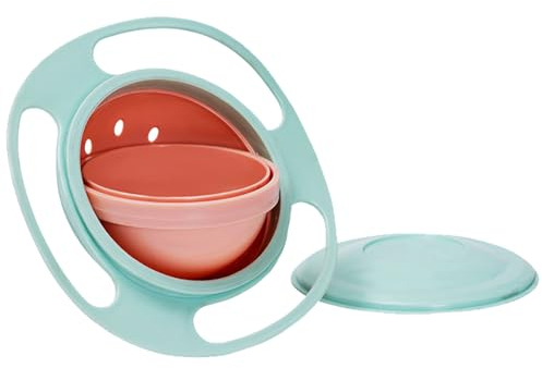 Bol Anti Renversement Bebe,Bebe Bol Lisse,Assiette Bebe Anti Renversement,Bol Gyroscopique Anti-fuite,Rotatif Bol Bebe,Bol Magique Amusant pour Tout-petits,Bol Rotatif 360掳 Non Renversable