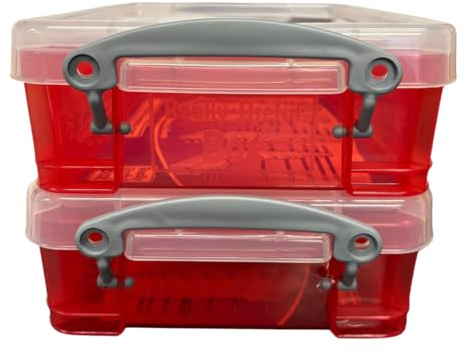 Really Useful Box Liquid Storage Containers with Lids, 1.75 Litres, Pack of 2, (Red)