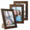 PHOTOLINI Bilderrahmen 10x15 cm MDF-Holz Eiche Dunkel, breite Rahmen, 3er Set, modern, bruchsicheres Acrylglas, zum Aufhängen & Aufstellen, extra Zubehör - für Ihre stilvolle Wanddekoration