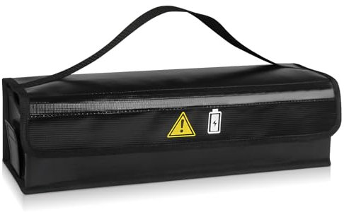 WIYETY Ebike Sac de batterie ignifuge jusqu'à 1000 °C Sac de batterie Lipo étanche et anti-explosion pour le stockage, le transport et la recharge (grand), beige