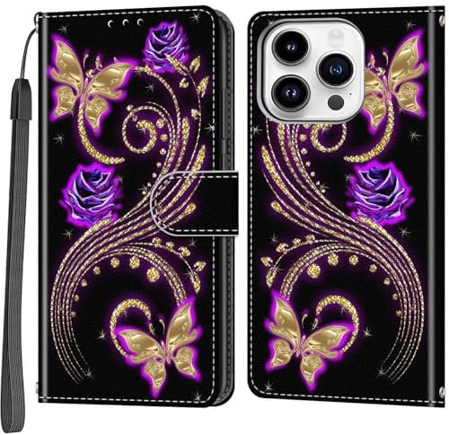 Salanheo Wallet Case for iPhone 14 Pro, with Card Slots Magnetic Closure Leather Flip Phone Case Compatible for iPhone 14 Pro