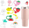 Prebarfun 10 PCS Straw Covers Cap for Cup, 10mm Dust-Proof Silicone Straw Toppers, Reusable Straws Cover Cap for Stanley Cup Accessories Cute Pattern