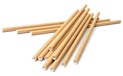 Inoverse 500 pajitas de papel de 8 mm de diámetro x 24 cm, pajitas desechables, 100 pajitas de papel biodegradables, pajitas de papel kraft para cócteles, fiestas, catering, color marrón