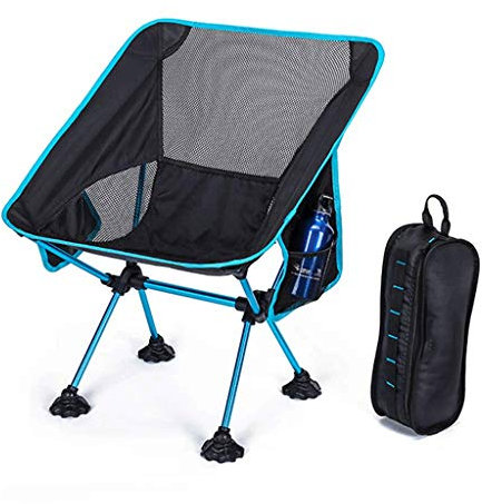 ZXXDSMYF Klappbarer Strandstuhl, 【Neuheit 2019】 Tragbarer Outdoor-Rucksack-Campingstuhl, Strandstühle mit hoher Rückenlehne und Tragetasche, strapazierfähig, 100 kg Tragkraft
