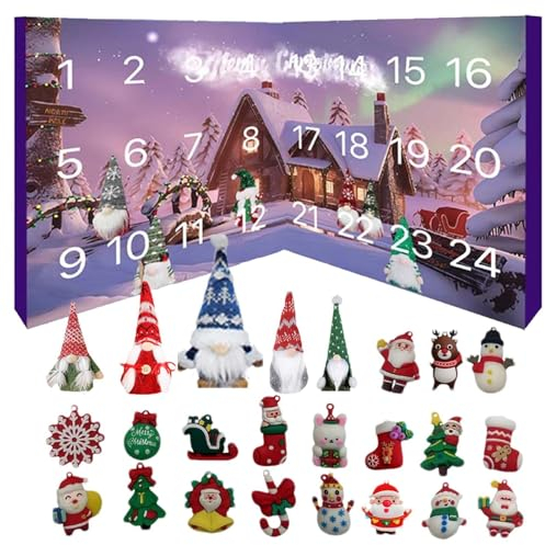 Adventskalender Weihnachtszählung, Weihnachtskalender Adventskalender Überraschung Weihnachten Cartoon Charakter Adventskalender 24 verschiedene Charaktere Weihnachten Party Favors für Erwachsene,