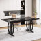 Tribesigns Schreibtisch für das Heimbüro, Großer 160x80 cm Bürotisch mit geometrischem Metallfuß, Computertisch Chefschreibtisch für Home Office, Schwarz