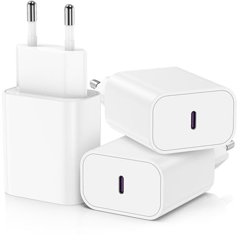 USB C Stecker Netzteil, 3-Pack USB C Adapter Ladegerät, Schnellladegerät Typ C Handy Ladeadapter für Apple iPhone 16 Pro/16/15/15 Pro Max/15 Plus/14 Pro Max/14/13 Pro/12/11/Mini/SE/iPad Air